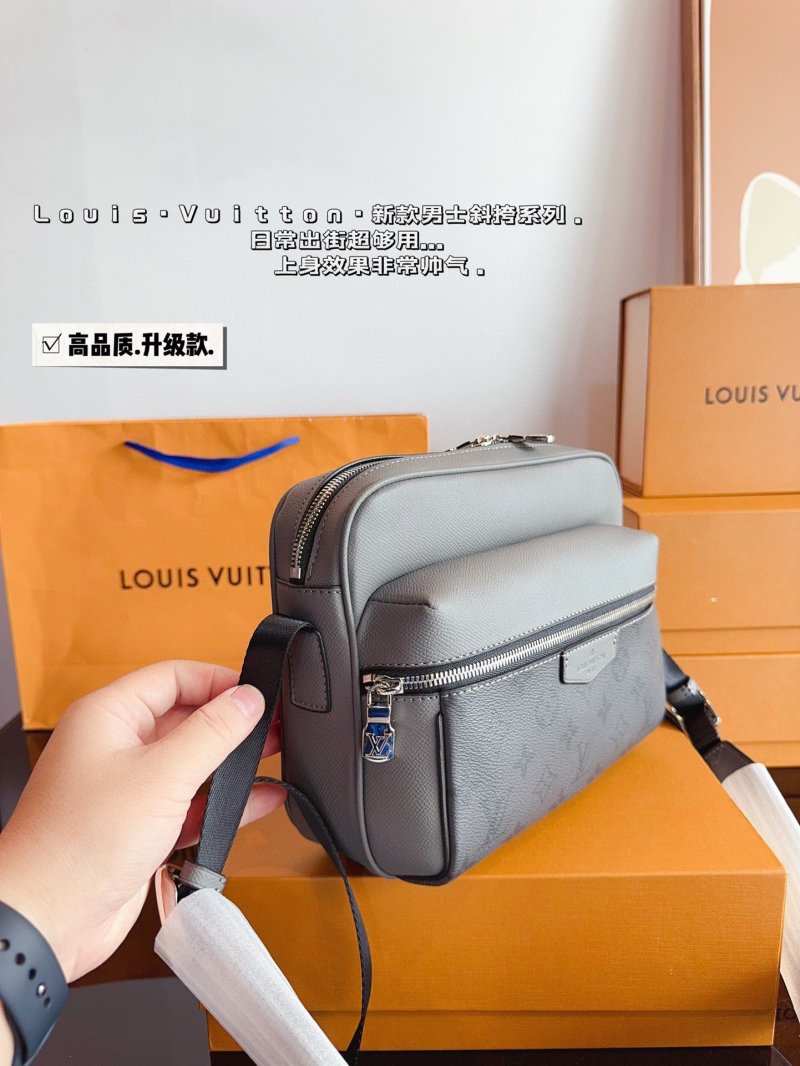 Louis Vuitton Messenger Crossbody Bag Grey view