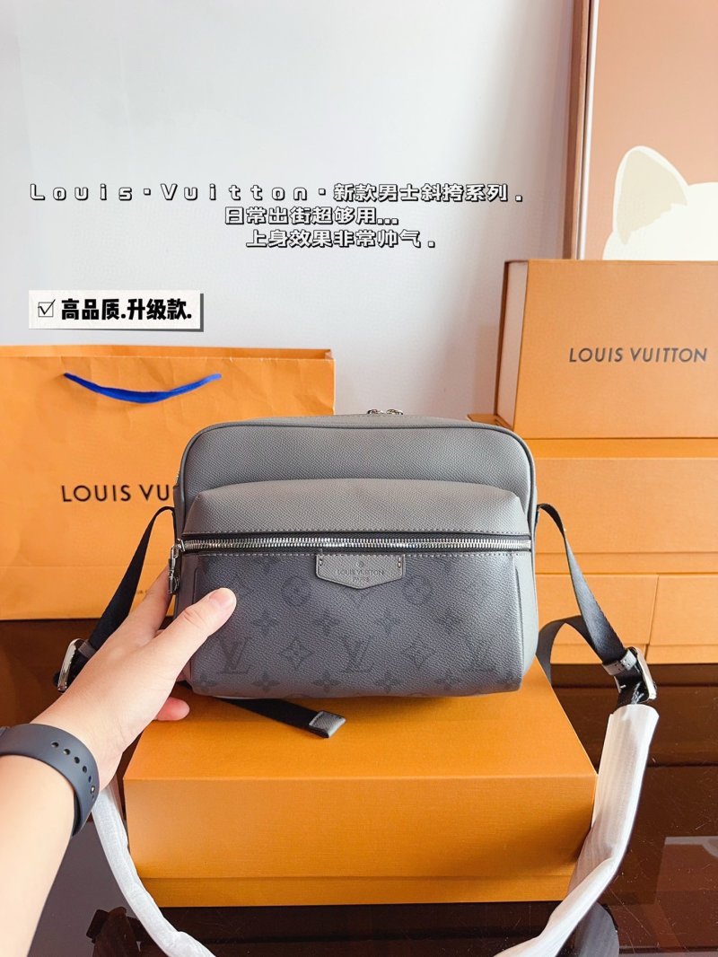 Louis Vuitton Messenger Crossbody Bag Grey view