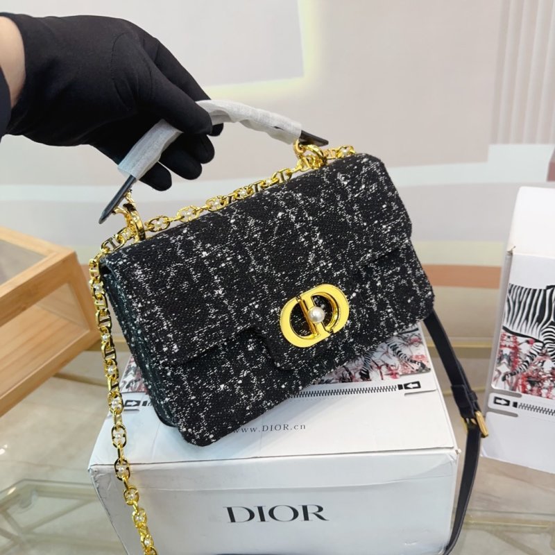 Dior 30 Montaigne Chain Bag Black Sequin