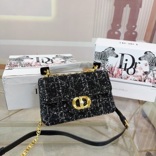 Dior 30 Montaigne Chain Bag Black Sequin view 2