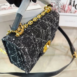 Dior 30 Montaigne Chain Bag Black Sequin view 4