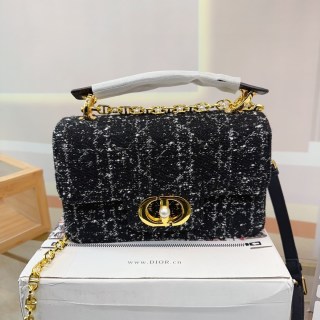 Dior 30 Montaigne Chain Bag Black Sequin view 5