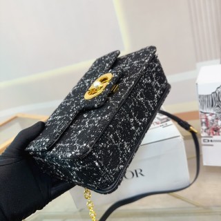 Dior 30 Montaigne Chain Bag Black Sequin view 7