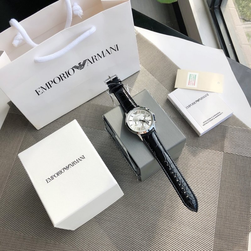 Emporio Armani AR2432 Chronograph Quartz Watch - Silver/Black