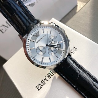 Emporio Armani AR2432 Chronograph Quartz Watch - Silver/Black view 4