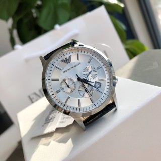 Emporio Armani AR2432 Chronograph Quartz Watch - Silver/Black view 5