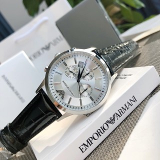 Emporio Armani AR2432 Chronograph Quartz Watch - Silver/Black view 6