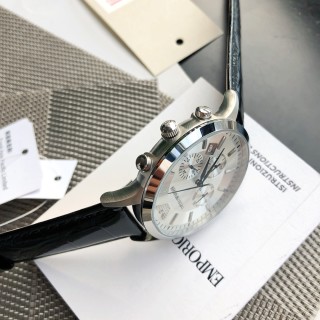 Emporio Armani AR2432 Chronograph Quartz Watch - Silver/Black view 7