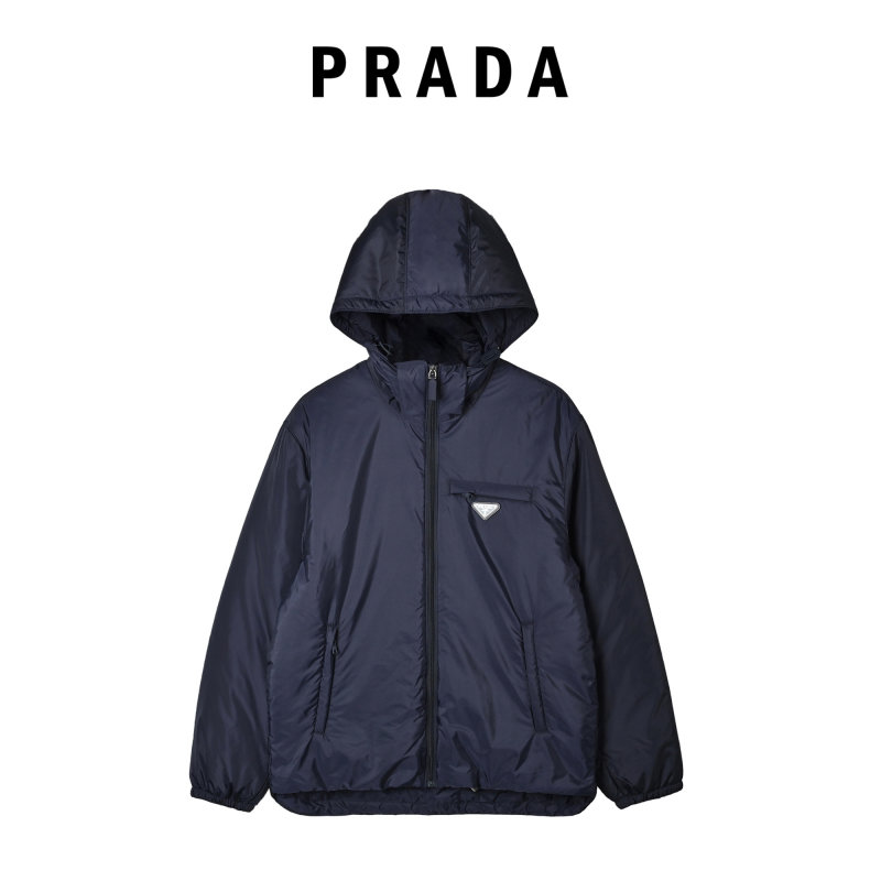 Prada Navy Quilted Down Jacket view