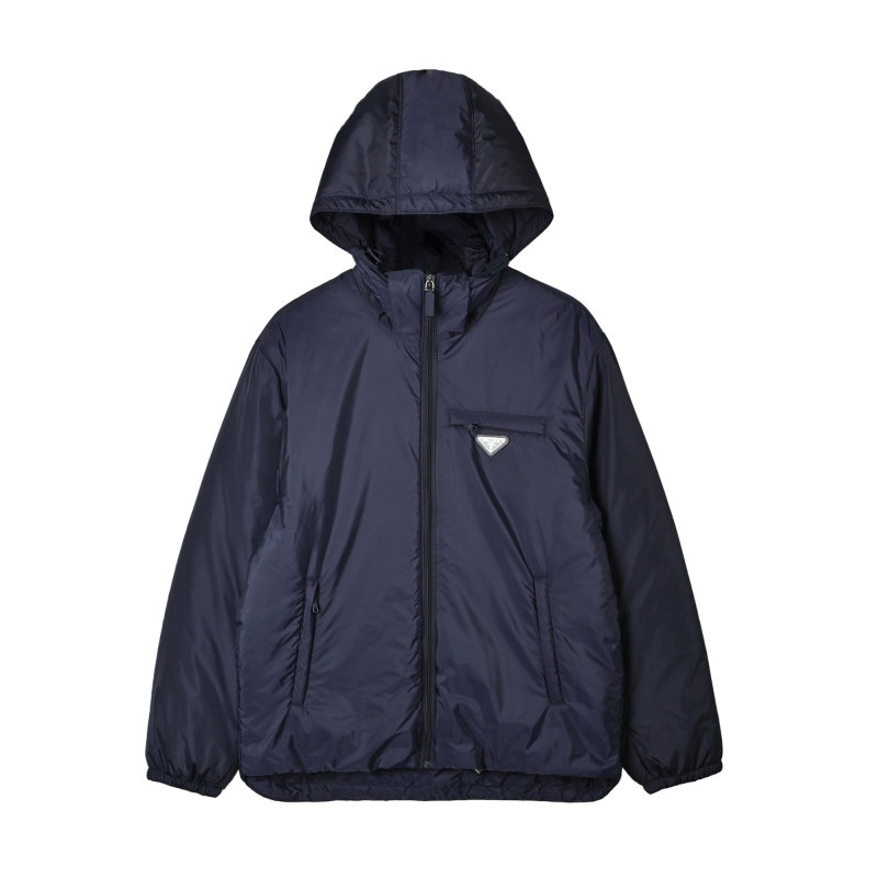 Prada Navy Quilted Down Jacket view