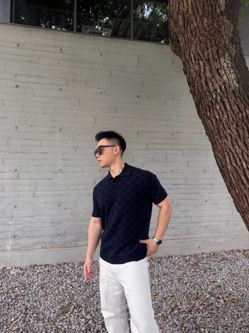 Gucci GG Monogram Navy Polo Shirt view