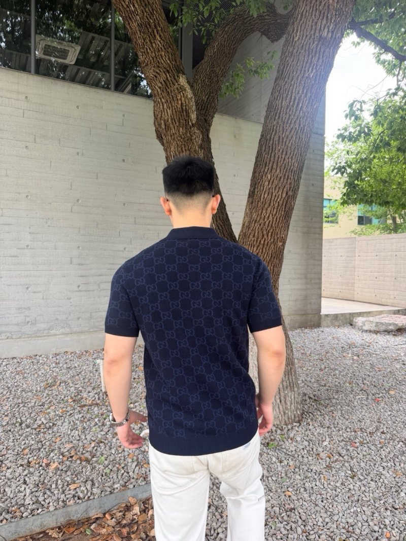 Gucci GG Monogram Navy Polo Shirt view