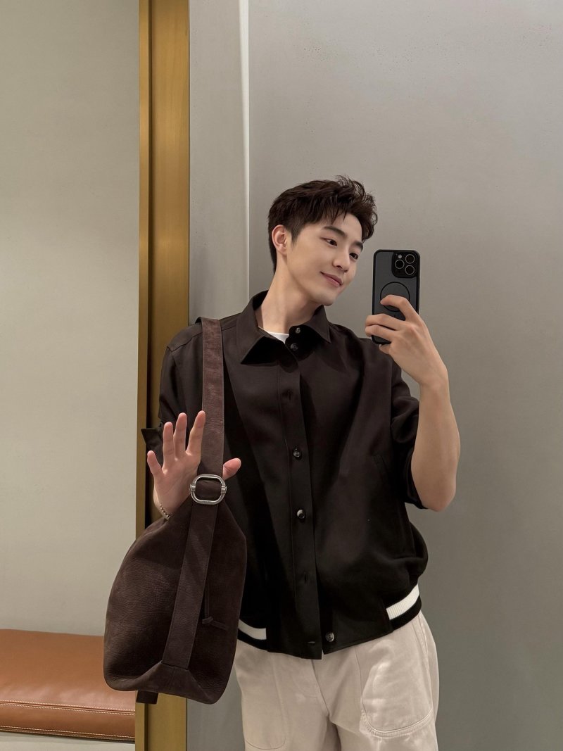 Brown Oversized Button-Up Shirt Jacket view