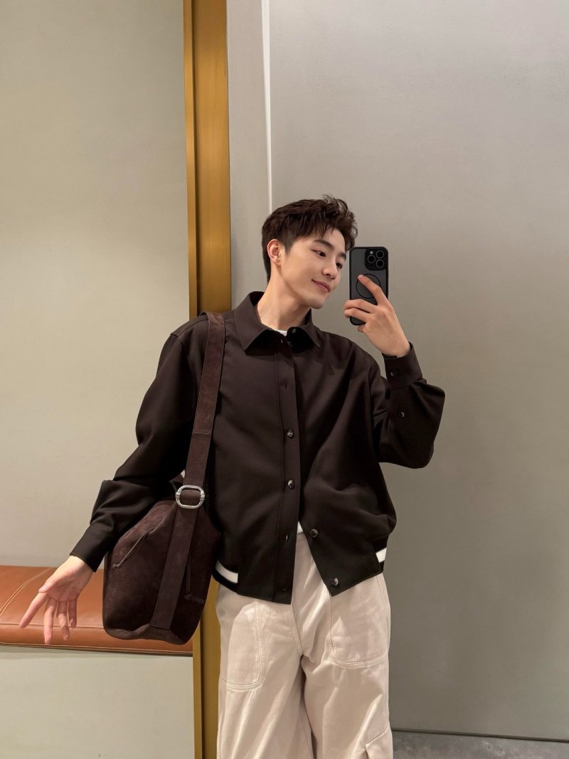 Brown Oversized Button-Up Shirt Jacket view