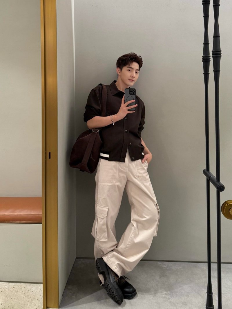 Brown Oversized Button-Up Shirt Jacket view