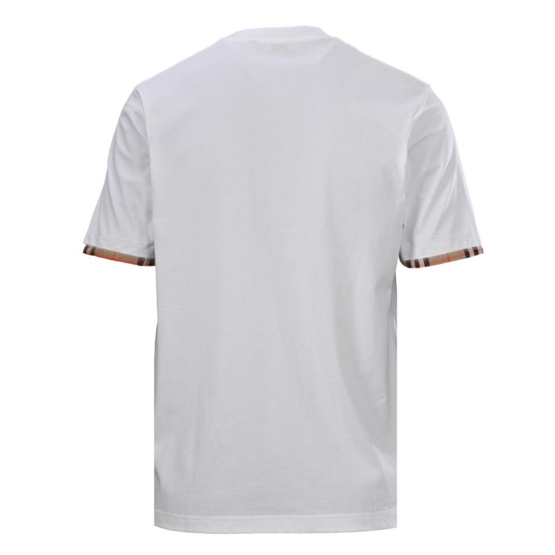 Burberry Check Cuff White T-Shirt view