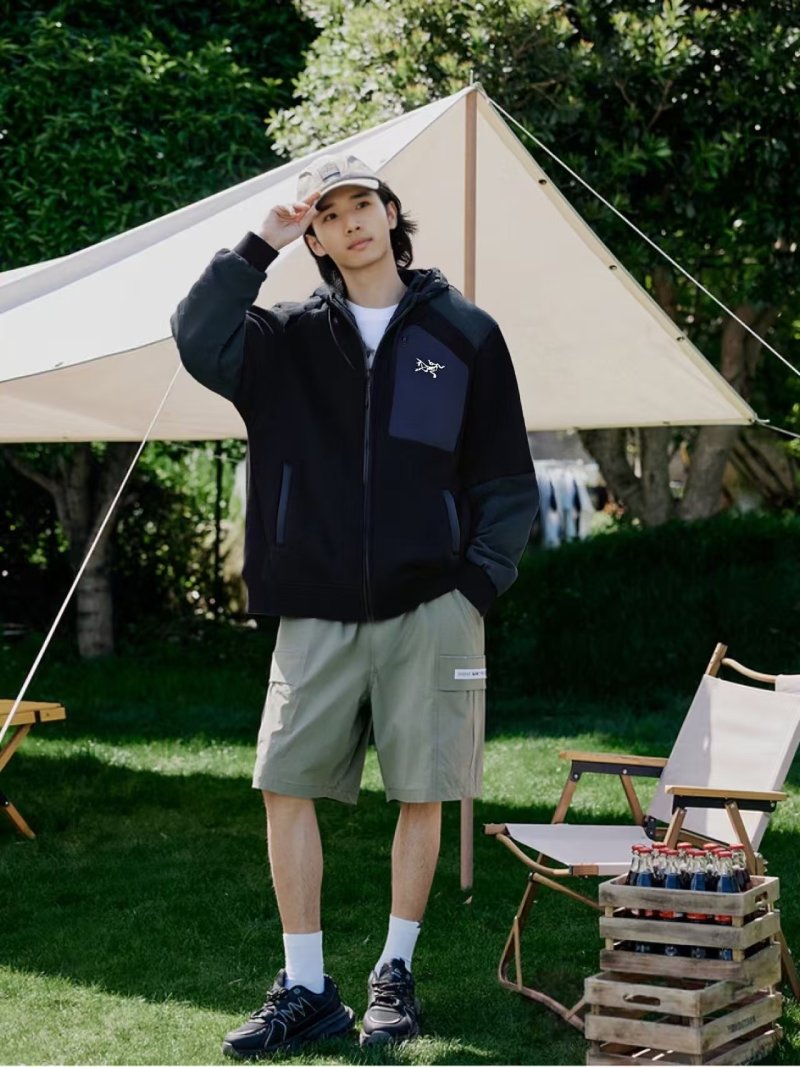 Arc'teryx Black Navy Colour-Block Zip Hoodie Jacket