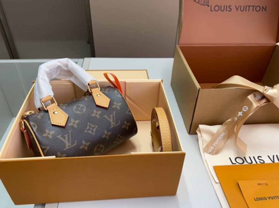 Louis Vuitton Monogram Speedy Handbag Navy