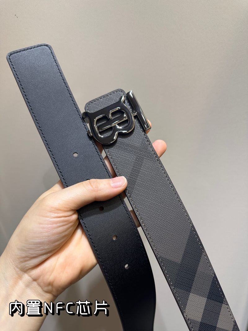 Burberry TB Reversible Belt Black/Blue 4.0cm