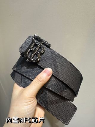 Burberry TB Reversible Belt Black/Blue 4.0cm view 4