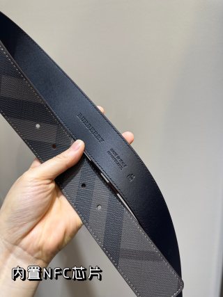 Burberry TB Reversible Belt Black/Blue 4.0cm view 6