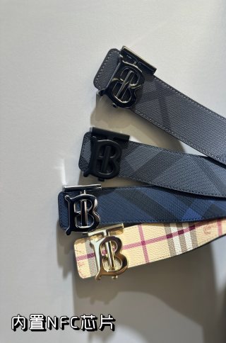 Burberry TB Reversible Belt Black/Blue 4.0cm view 8