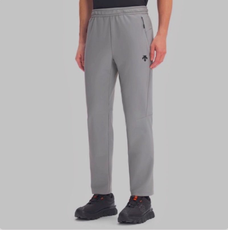 Grey Relaxed Fit Track Pants with Embroidered Logo