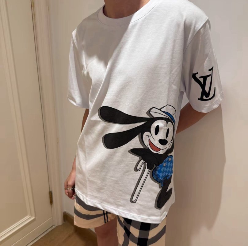 Louis Vuitton White Cartoon Character Graphic T-Shirt