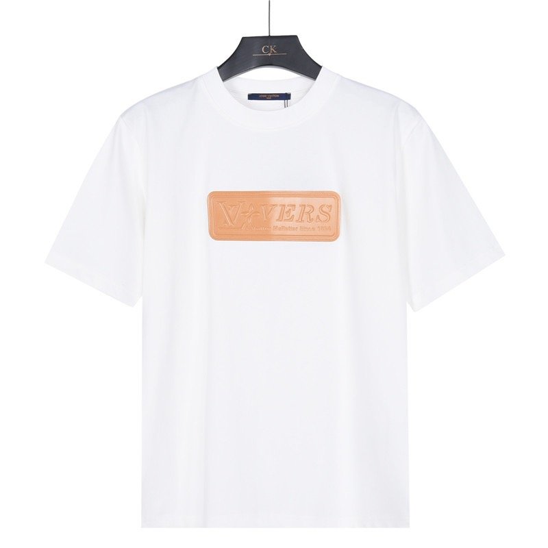 Lakers White T-Shirt with Tan Leather Logo Patch view
