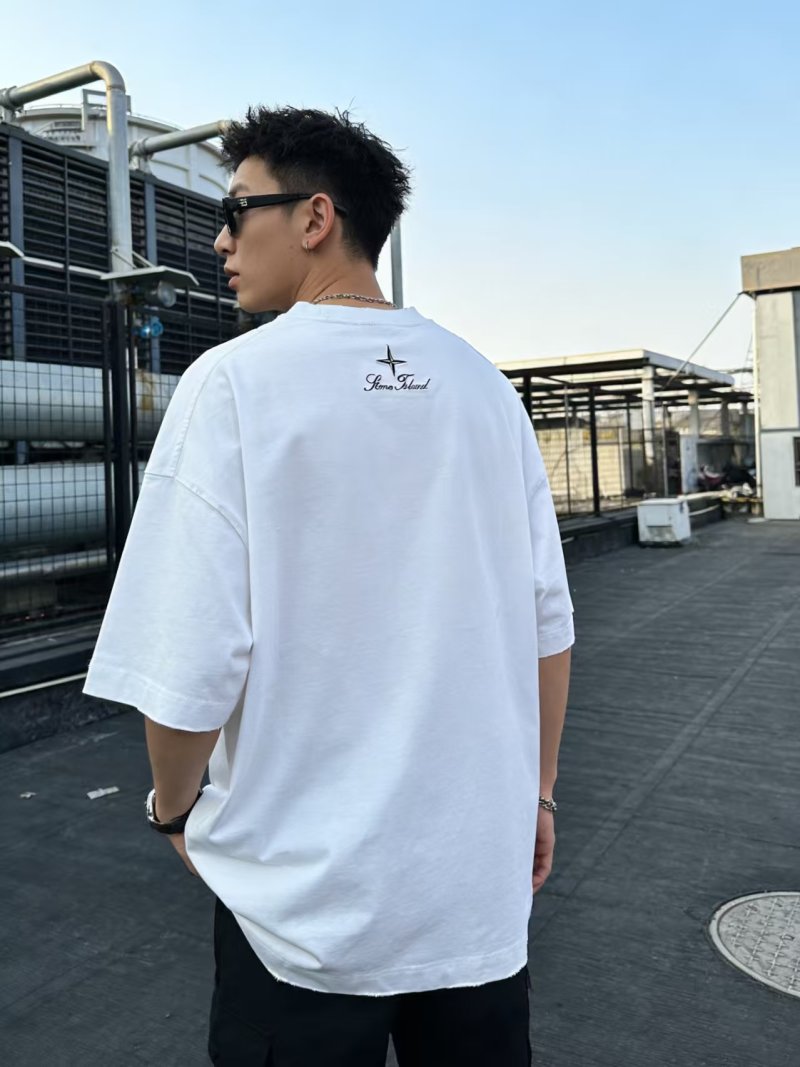 Stone Island Compass Logo White T-Shirt view