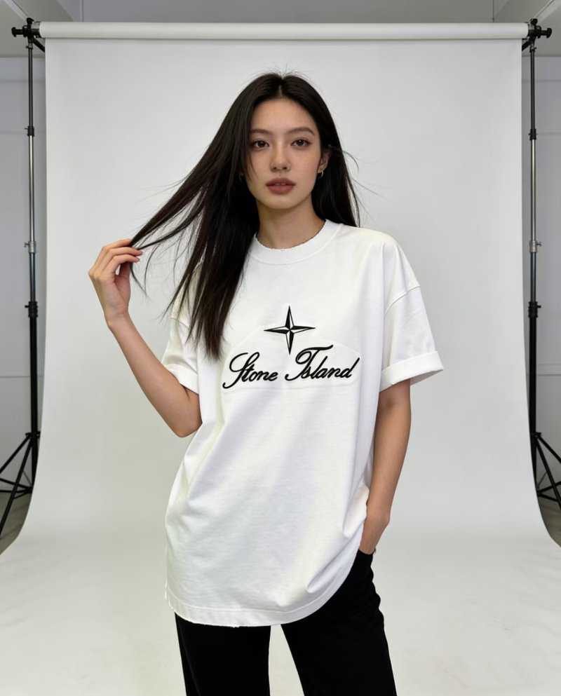 Stone Island Compass Logo White T-Shirt view