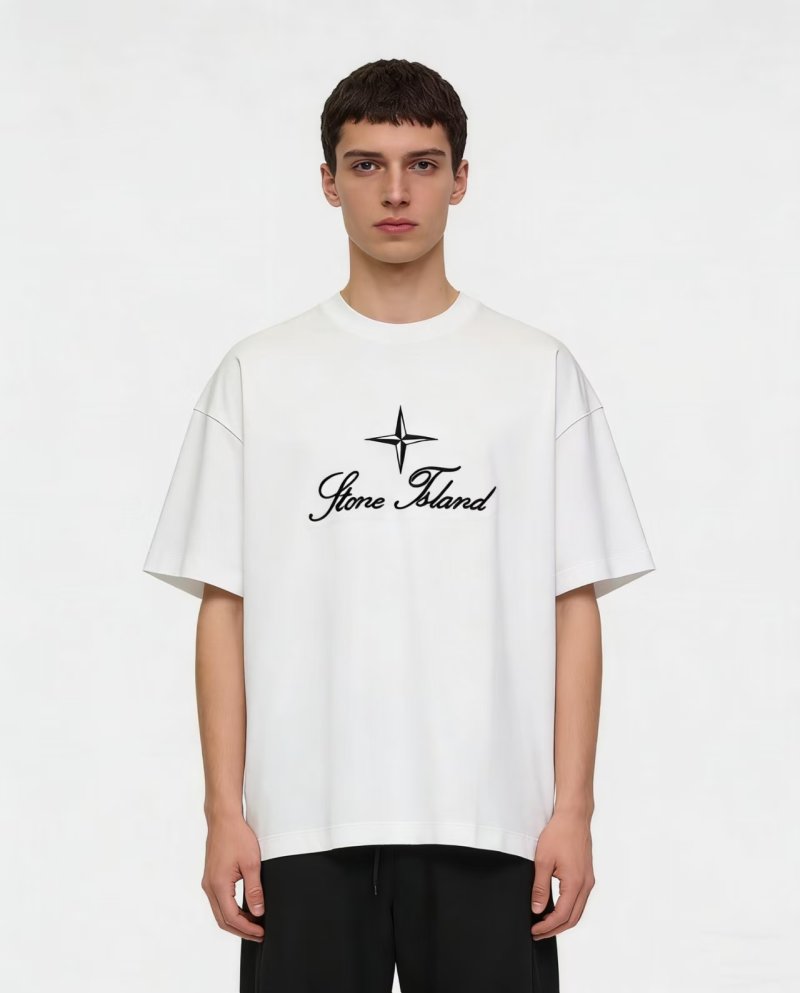 Stone Island Compass Logo White T-Shirt view