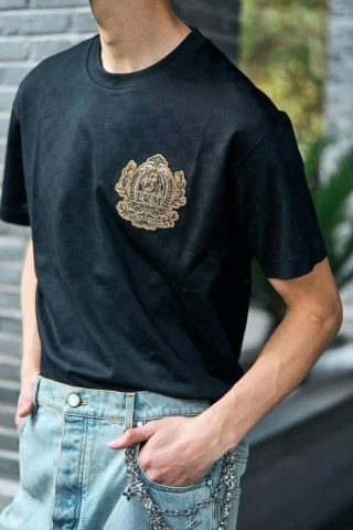 Black Crest Emblem Short Sleeve T-Shirt view 6