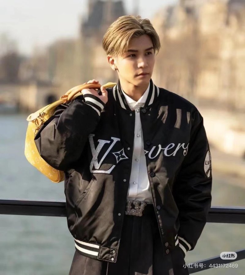 Louis Vuitton Black Embroidered Bomber Jacket