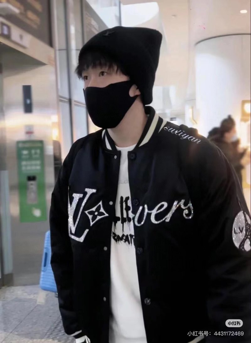 Louis Vuitton Black Embroidered Bomber Jacket view