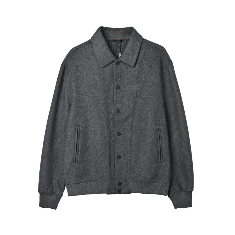 Charcoal Grey Wool Blend Overshirt Jacket view