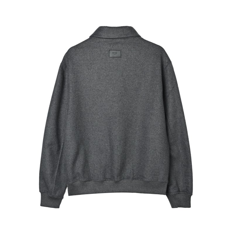 Charcoal Grey Wool Blend Overshirt Jacket view