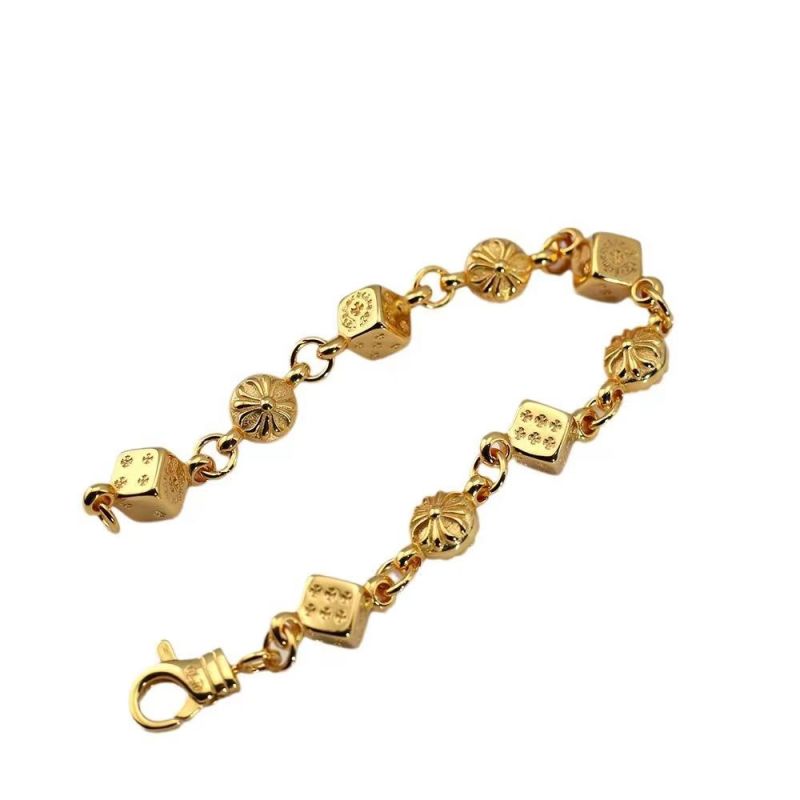 Chrome Hearts Gold Dice Link Bracelet