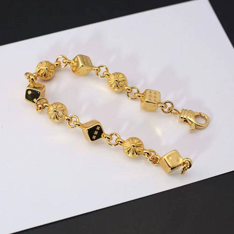 Chrome Hearts Gold Dice Link Bracelet view