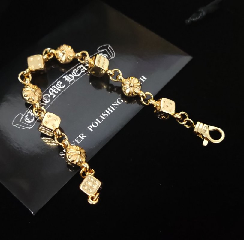 Chrome Hearts Gold Dice Link Bracelet view