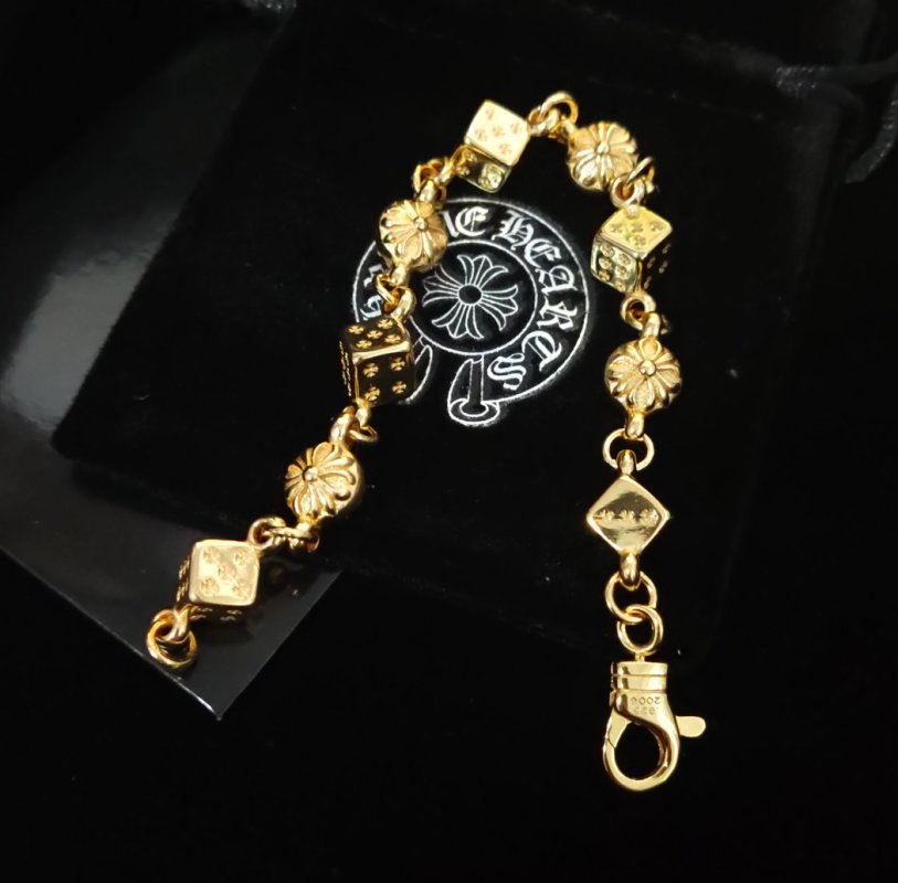 Chrome Hearts Gold Dice Link Bracelet view