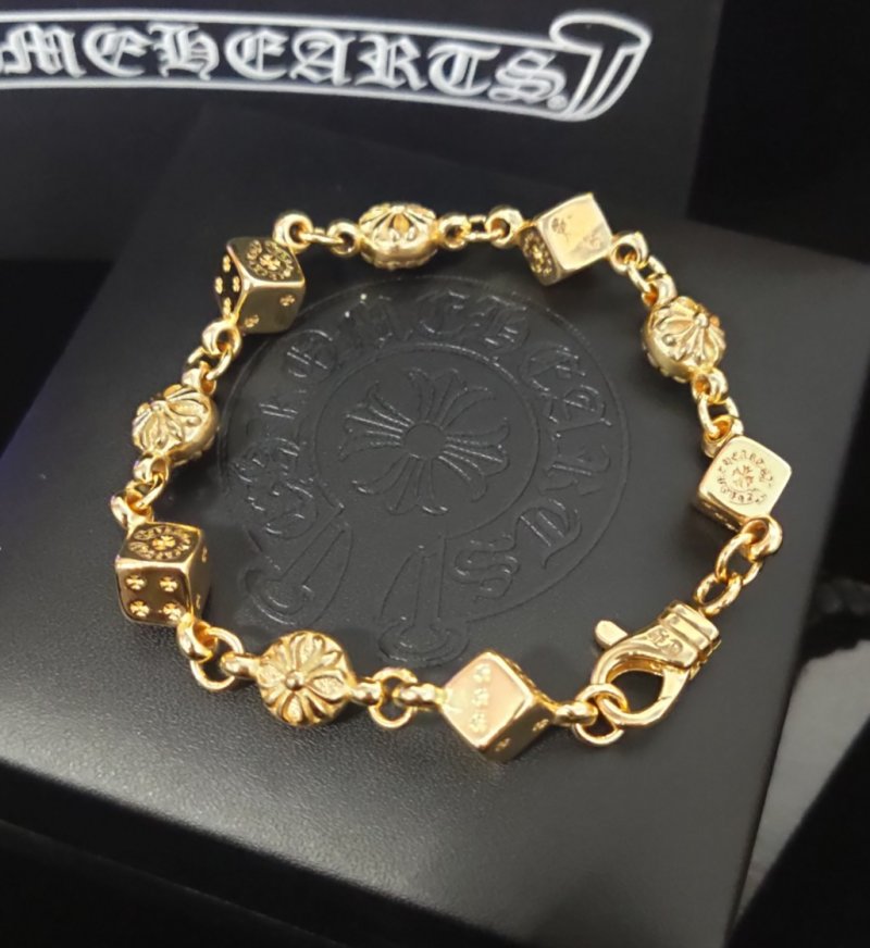 Chrome Hearts Gold Dice Link Bracelet view