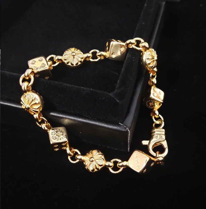Chrome Hearts Gold Dice Link Bracelet view