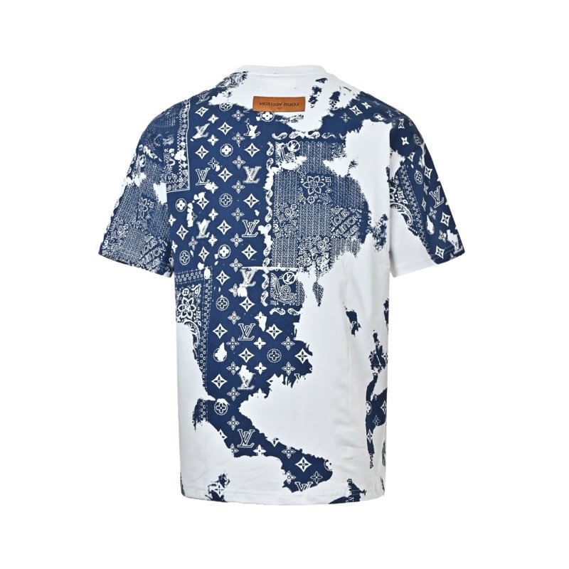 Louis Vuitton Monogram Map Print T-Shirt White Navy view