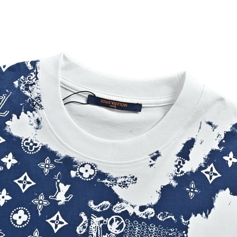Louis Vuitton Monogram Map Print T-Shirt White Navy view