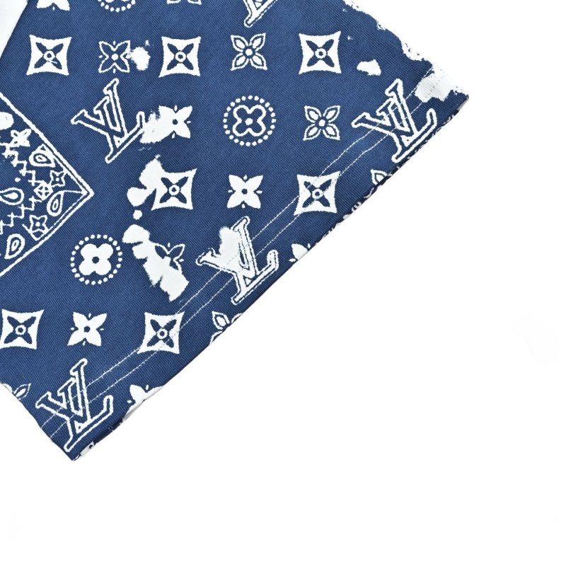 Louis Vuitton Monogram Map Print T-Shirt White Navy view