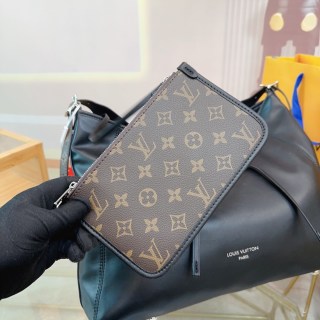 Louis Vuitton Dark Cargo Carryall Chain Shopping Bag Black view 5