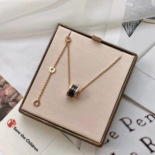 Bulgari B.Zero1 Ceramic Silver Pendant Necklace view 2