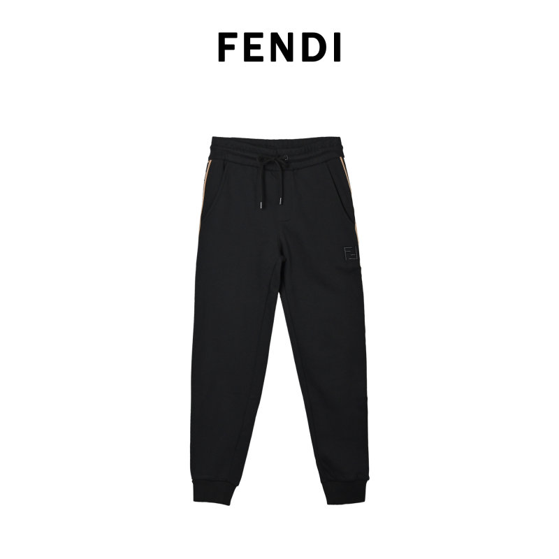 Fendi Black Gold Stripe Track Pants view