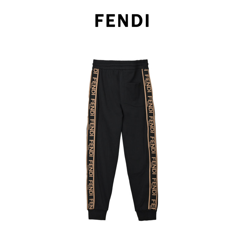 Fendi Black Gold Stripe Track Pants view